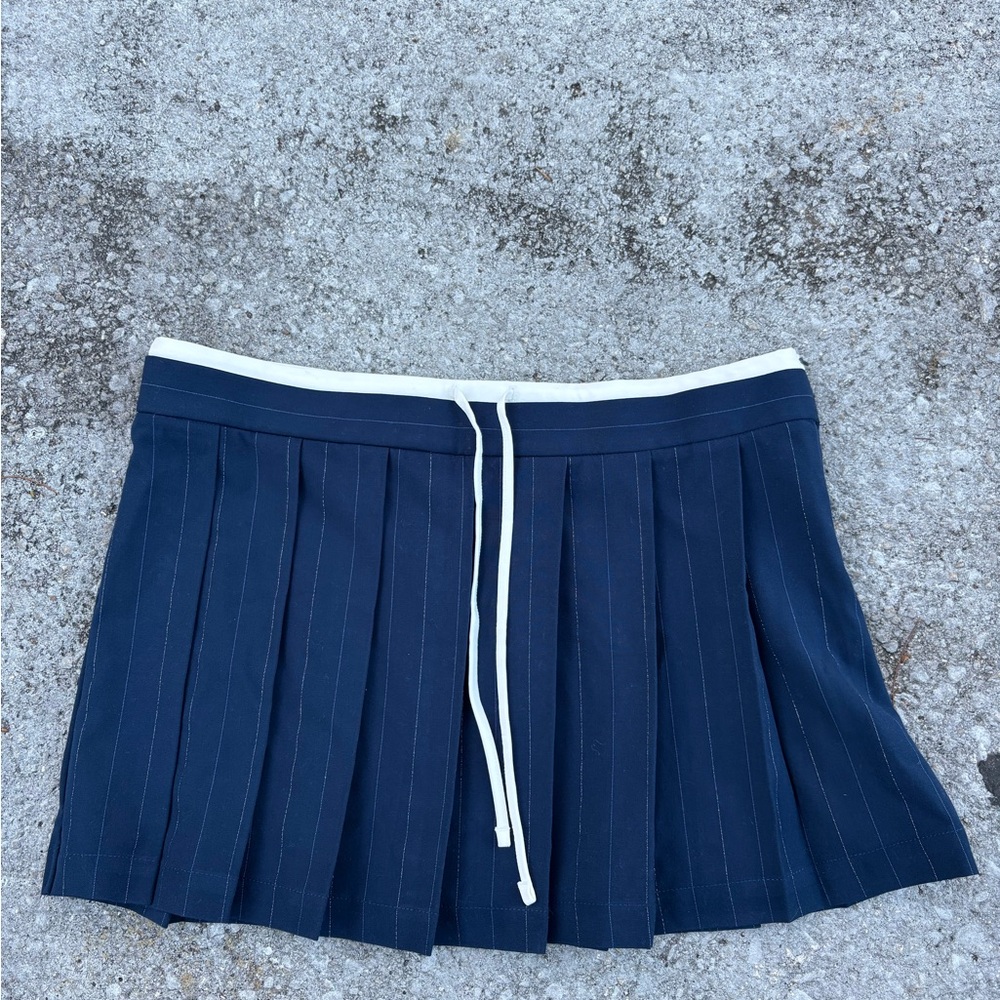 PINK Victoria's Secret Dark Blue Pleated Mini Skirt